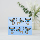 Siamese Times Three Postcard Postkarte (Stehend Vorderseite)