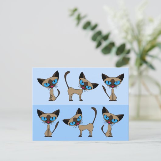 Siamese Times Three Postcard Postkarte (Stehend Vorderseite)