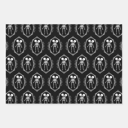 Siamese Twins Skeleton Geschenkpapier Set (Vorderseite 3)