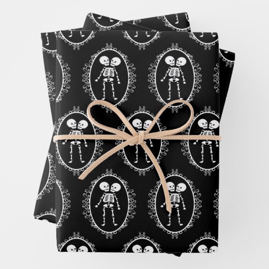 Siamese Twins Skeleton Geschenkpapier Set (Beispiel)