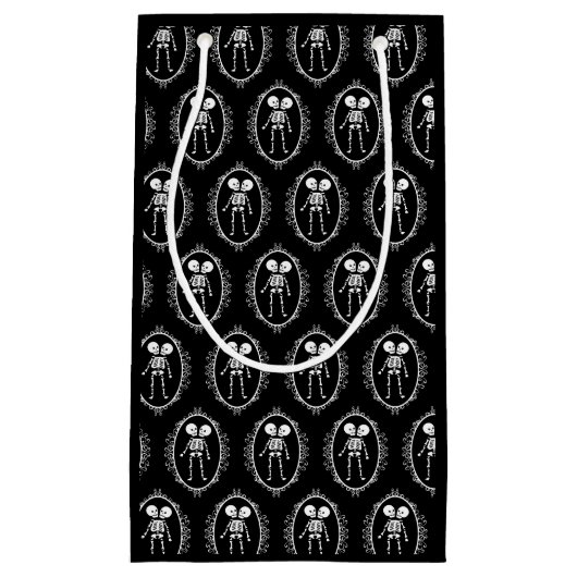 Siamese Twins Skeleton Goth Kleine Geschenktüte (Vorderseite)