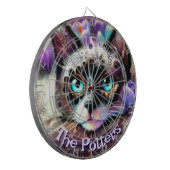 Siamese White Kitty Cat Crocus Floral Personalisie Dartscheibe (Vorderseite Links)