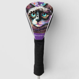 Siamese White Kitty Cat Crocus Floral Personalisie Golf Headcover