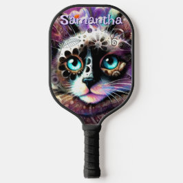 Siamese White Kitty Cat Crocus Floral Personalisie Pickleball Schläger