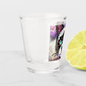 Siamese White Kitty Cat Crocus Floral Personalisie Schnapsglas (Links)