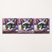 Siamese White Kitty Cat Crocus Floral Personalisie Yogamatte (Vorderseite (Horizontal))
