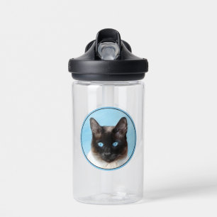 Siamesen-Katze Malerei Original-Tier-Kunst Trinkflasche