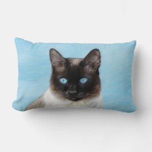 Siamesen-Katze Malerei - Süße Original-Katzen-Kuns Lendenkissen