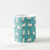 Siamesen Katzen und Paws Aquamarin Blue Kaffeetasse (Mittel)