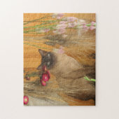 Siamesen Katzenrost Blume Foto Malerei Puzzle (Vertikal)