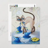 Siameser Kunst Postkarte (Vorne/Hinten)