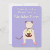 Siameser Rat mit dem Party Birthday Cake Custom Einladung (Vorderseite)
