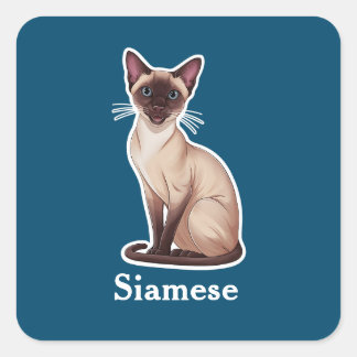 siamesisch quadratischer aufkleber