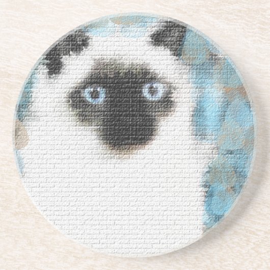 Siamesisch Sandstein Untersetzer (Vorne)