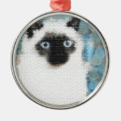 Siamesisch Silbernes Ornament (Vorne)