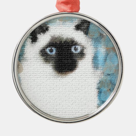 Siamesisch Silbernes Ornament (Vorne)