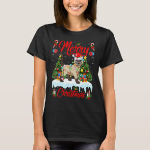 Siamesische Katze beleuchtet Weihnachtsbaum Santa  T-Shirt
