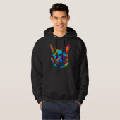 Siamesische Katze DJ Festival Hoodie (Vorne ganz)