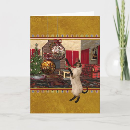 Siamesische Katze - frohe Weihnachten - (Vorderseite)