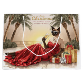 Siamesische Katze Glamour Weihnachten Champagner t Große Geschenktüte