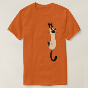 Siamesische Katze hängt fest Lustige Katze T-Shirt