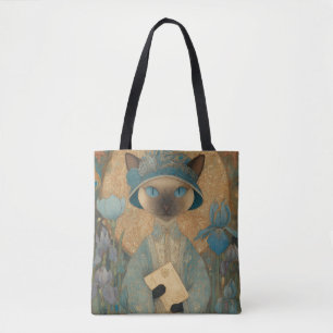 Siamesische Katze im Jugendstil - Elegante Katzenk Tasche