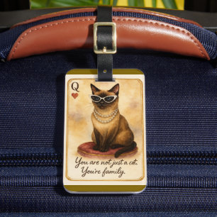 Siamesische Katze ist Ihre Familie Gepäckanhänger