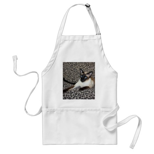 Siamesische Katze mit Leopard-Druck-wildes Schürze (Vorne)