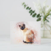 Siamesische Katze Postkarte (Stehend Vorderseite)