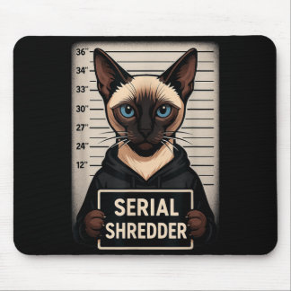 Siamesische Katze Serienvernichter Mugshot Lustige Mousepad