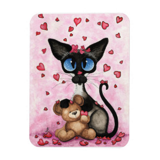 Siamesische Katze Valentinstag von Bihrle Magnet
