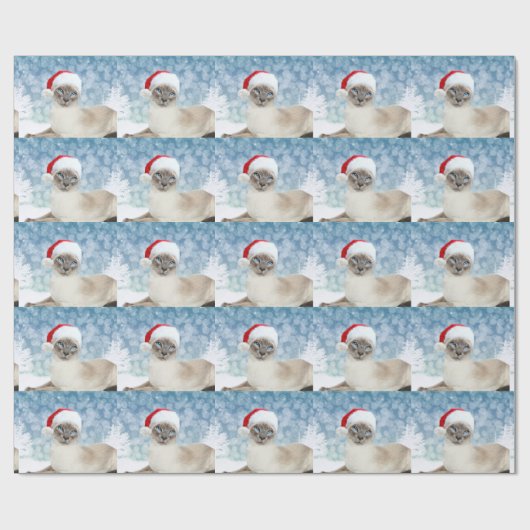 Siamesische Katze Weihnachten Geschenkpapier (Flach)
