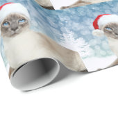 Siamesische Katze Weihnachten Geschenkpapier (Rolleneckpunkt)