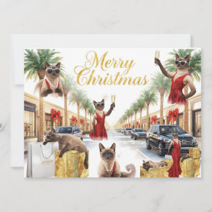 Siamesische Katze Weihnachtsgruß aus Kalifornien Feiertagskarte