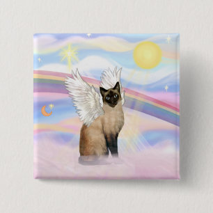 Siamesische Katze - Wolken Button