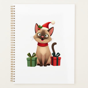 Siamesische Katze Xmas Feiertag Santa Siamesische  Planer