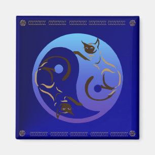 Siamesische Katze Yin und Yang-Magnet Magnet