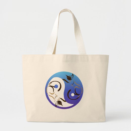 Siamesische Katze Yin und Yang-Tasche Jumbo Stoffbeutel (Vorne)