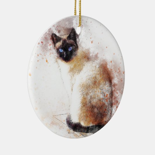 Siamesische Katzen-abstrakte Elemente Keramikornament (Rechts)