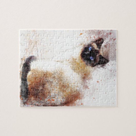 Siamesische Katzen-abstrakte Elemente Puzzle (Horizontal)