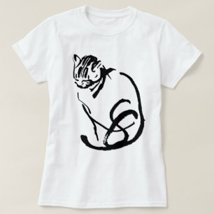 Siamesische Katzen-Bürste, die Entwurf zeichnet T-Shirt