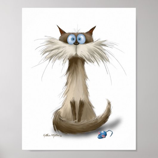 Siamesische Katzen-Cartoon Poster (Vorne)