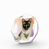 Siamesische Katzen-elegante Aquarell-Malerei Fotoblock (Links)