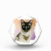 Siamesische Katzen-elegante Aquarell-Malerei Fotoblock (Vorderseite)