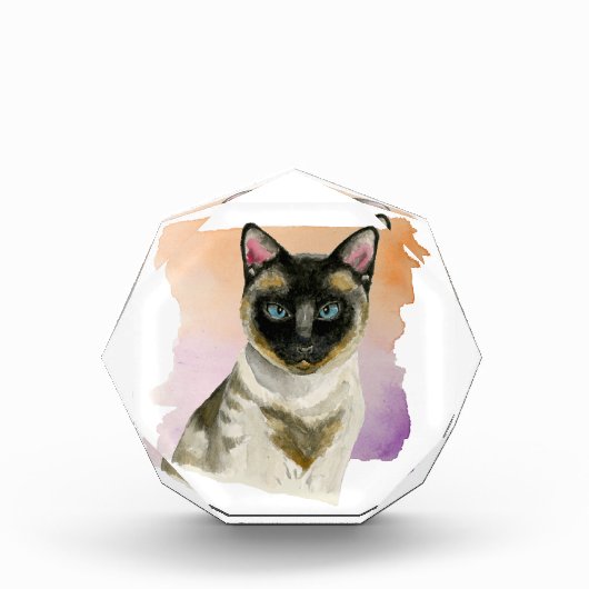 Siamesische Katzen-elegante Aquarell-Malerei Fotoblock (Vorderseite)