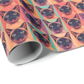 Siamesische Katzen-Geschenkpapier Geschenkpapier (Rolleneckpunkt)