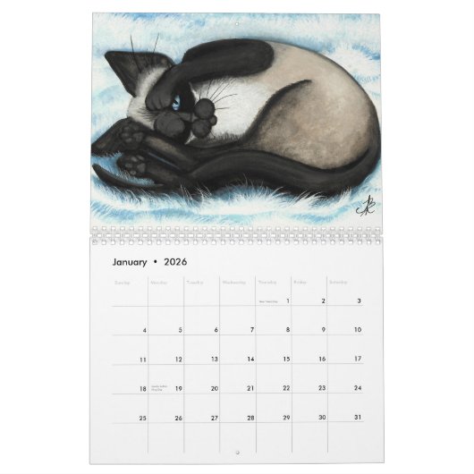 Siamesische Katzen-Kalender durch BihRle Kalender (Jan 2026)