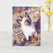 "Siamesische Katzen-" Karte (Gelbe Blume)