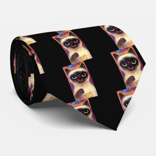 Siamesische Katzen-katzenartige Krawatte (Gerollt)
