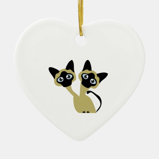 Siamesische Katzen Keramik Ornament (Vorne)